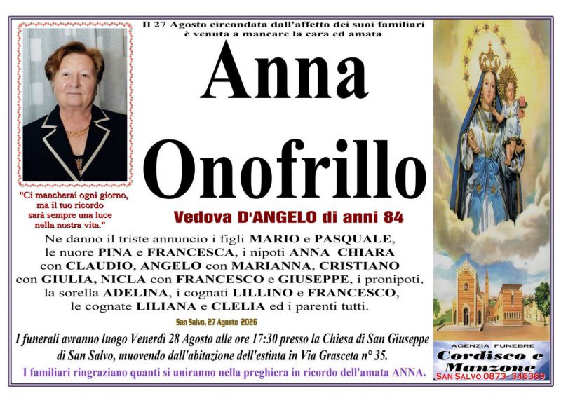 Anna Onofrillo 27/08/2026