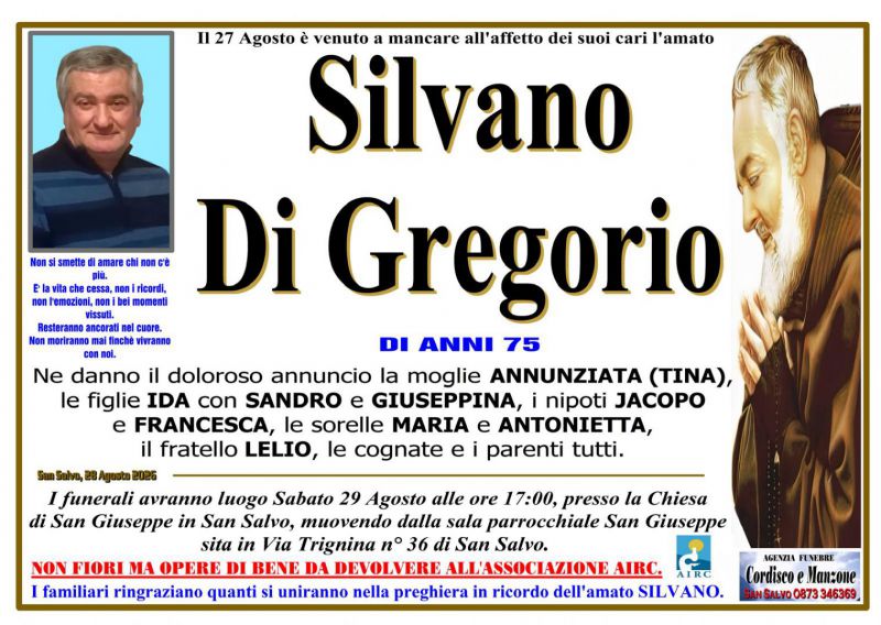 Silvano Di Gregorio 28/08/2026