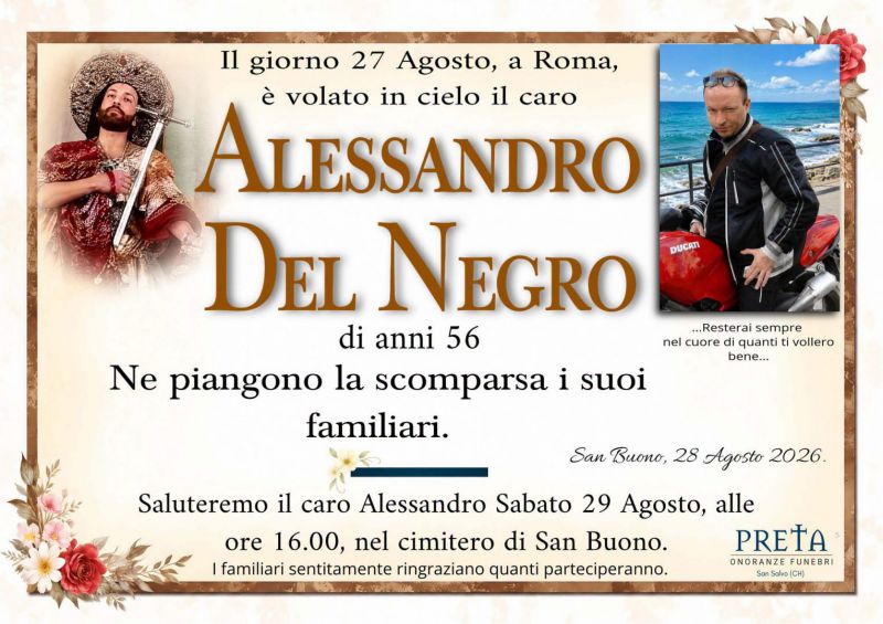 Alessandro Del Negro 28/08/2026