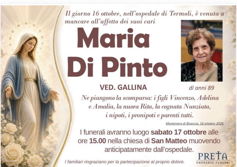 Maria Di Pinto 16/10/2026